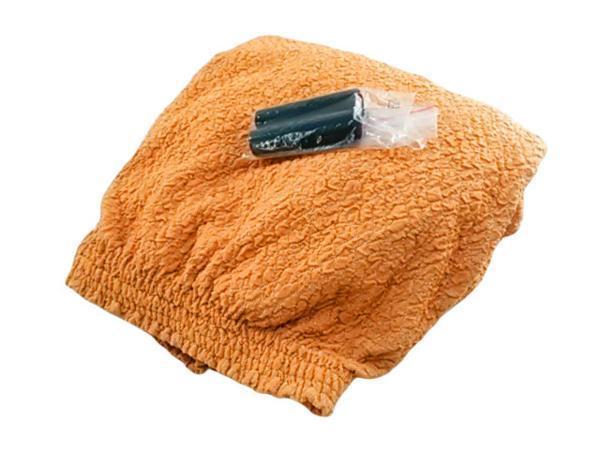 一体型 ソファーカバー ぴったりフィット ストライプ編み生地 L 幅160~200cm 3人掛け オレンジ拍卖