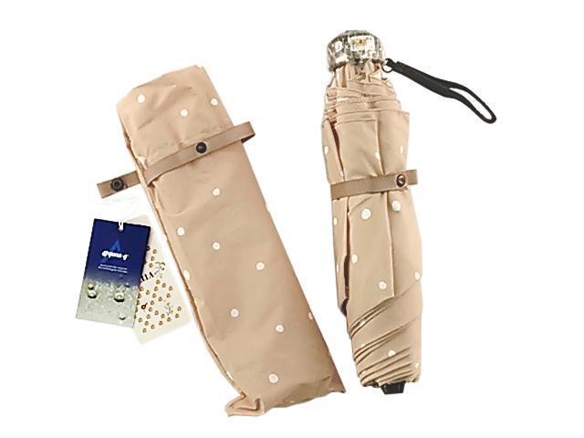 折りたたみ傘 55cm パッと振るだけ超撥水アクアスジー ドット柄 ベージュ拍卖