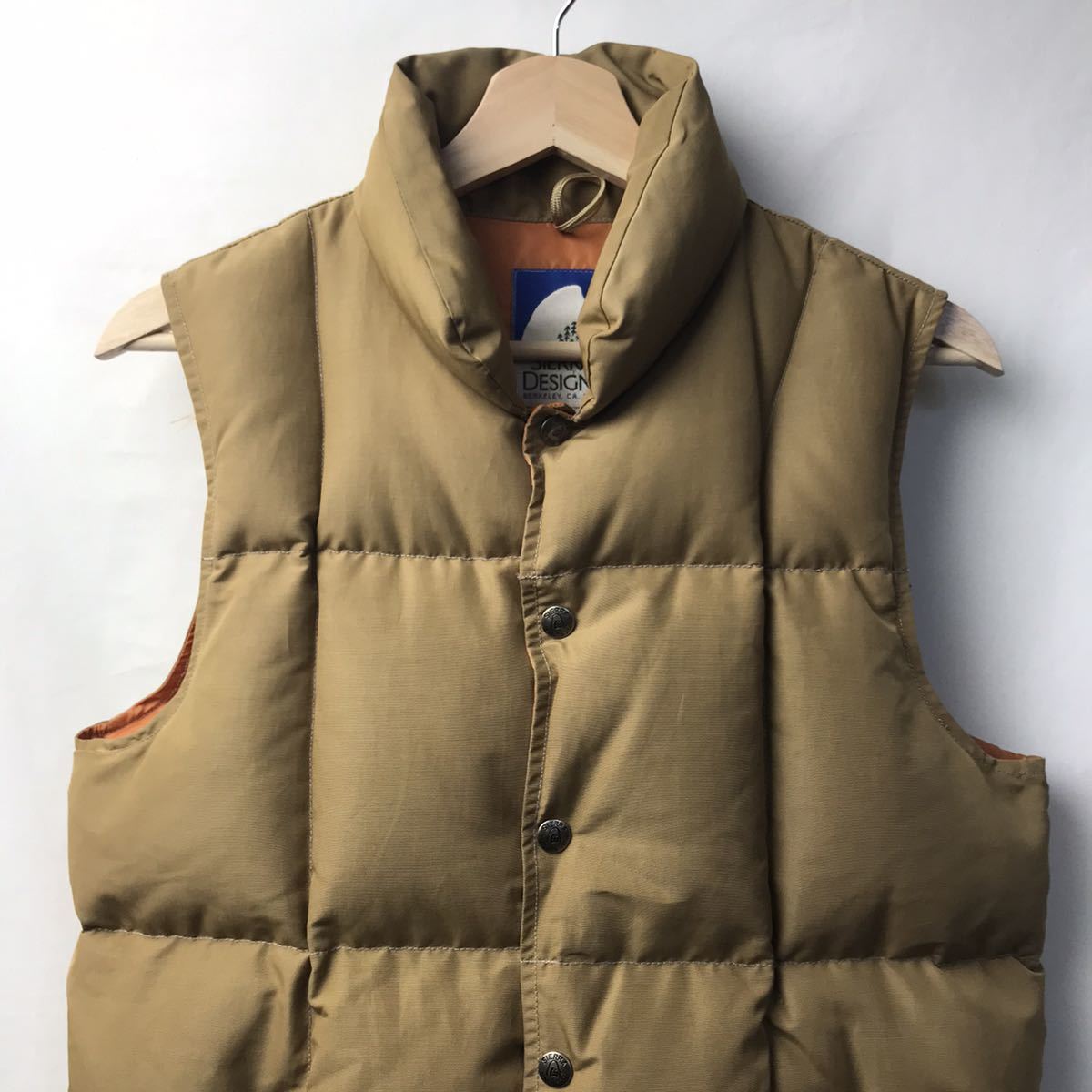 80s90s00s ビンテージ Sierra Design シエラデザイン ダウンベスト ベージュ オレンジ S 60/40拍卖