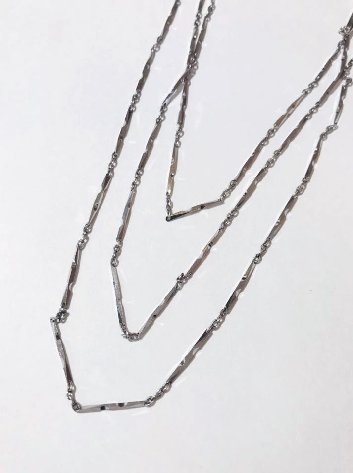☆Pt850 トモエ柄3連ネックレス 65.5cm☆拍卖