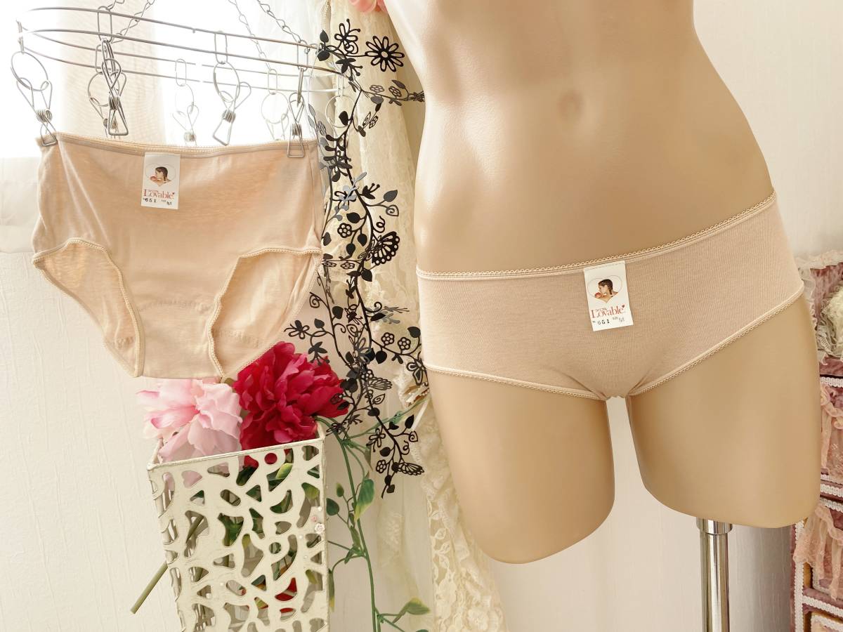 ◆ショーツ Mサイズ2枚◆ラバブル*日本製/長期保管未使用*パンツ:ベージュ 651/118213拍卖