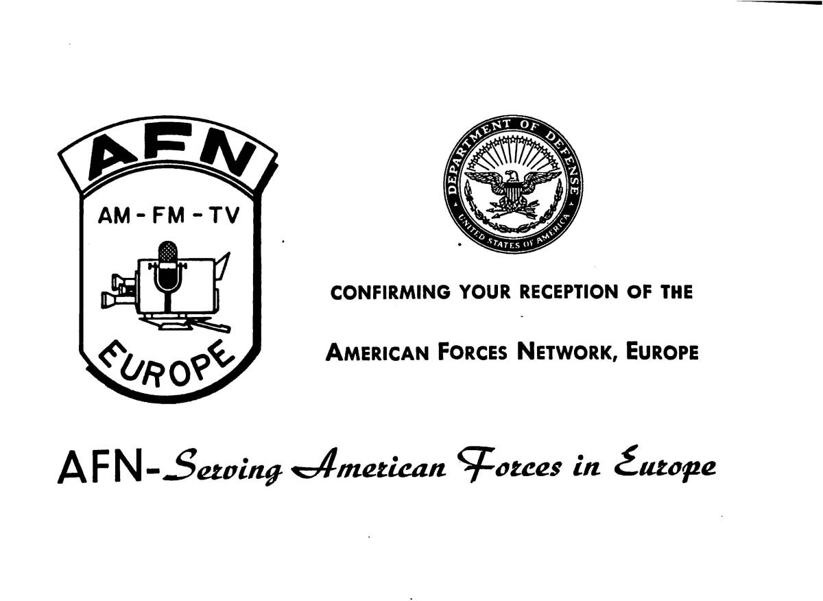 ①即決★送料込★BCL★希少ベリカード★AFN★ヨーロッパ米軍放送★American Forces Network-Europe★旧西ドイツ★1980年代拍卖