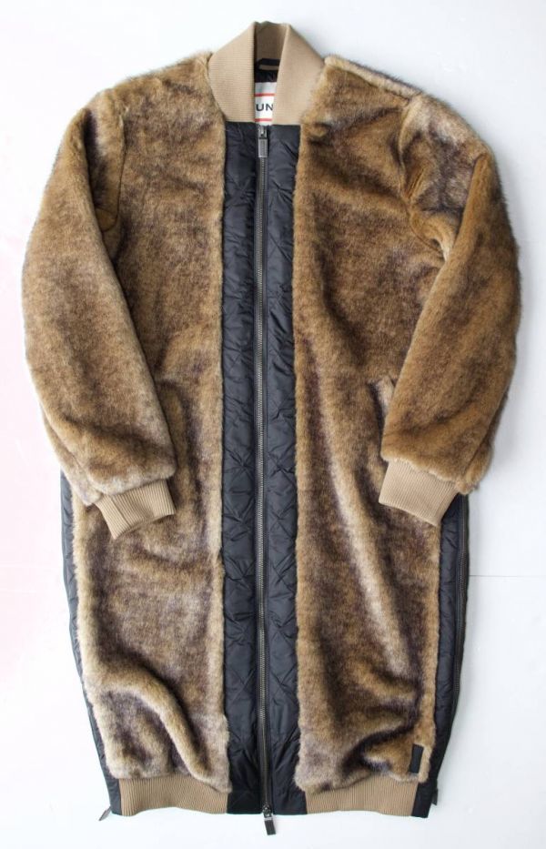 定価58000 新品 本物 HUNTER コート WOMENS REFINED FAUX FUR COAT S WRO1242WAX ハンター 1285拍卖