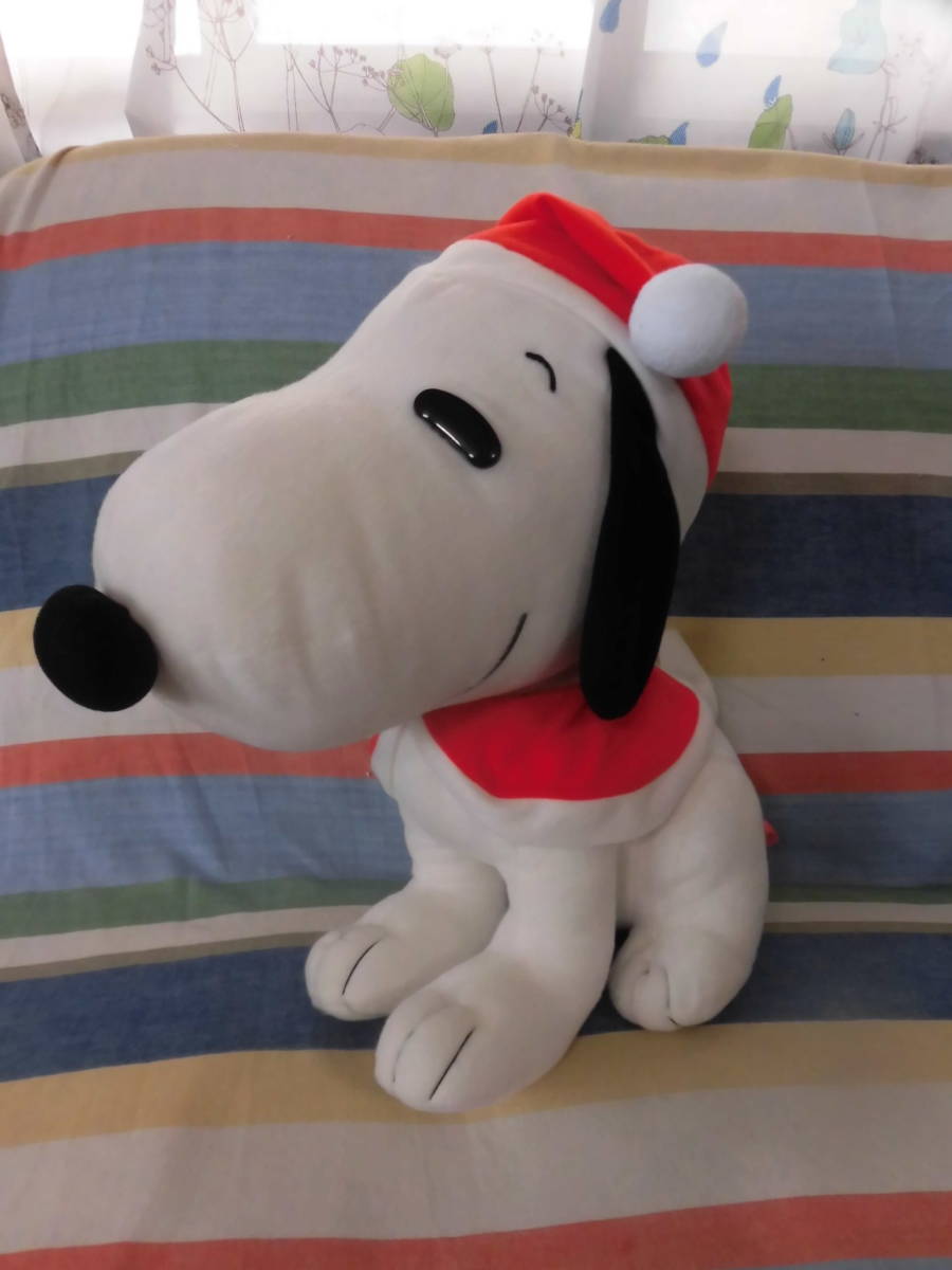 ●即決!●高さ約34㎝●メガジャンボクリスマスケープぬいぐるみ●サンタクロースの帽子着用 スヌーピー/ピーナッツ/いぬ犬イヌ拍卖