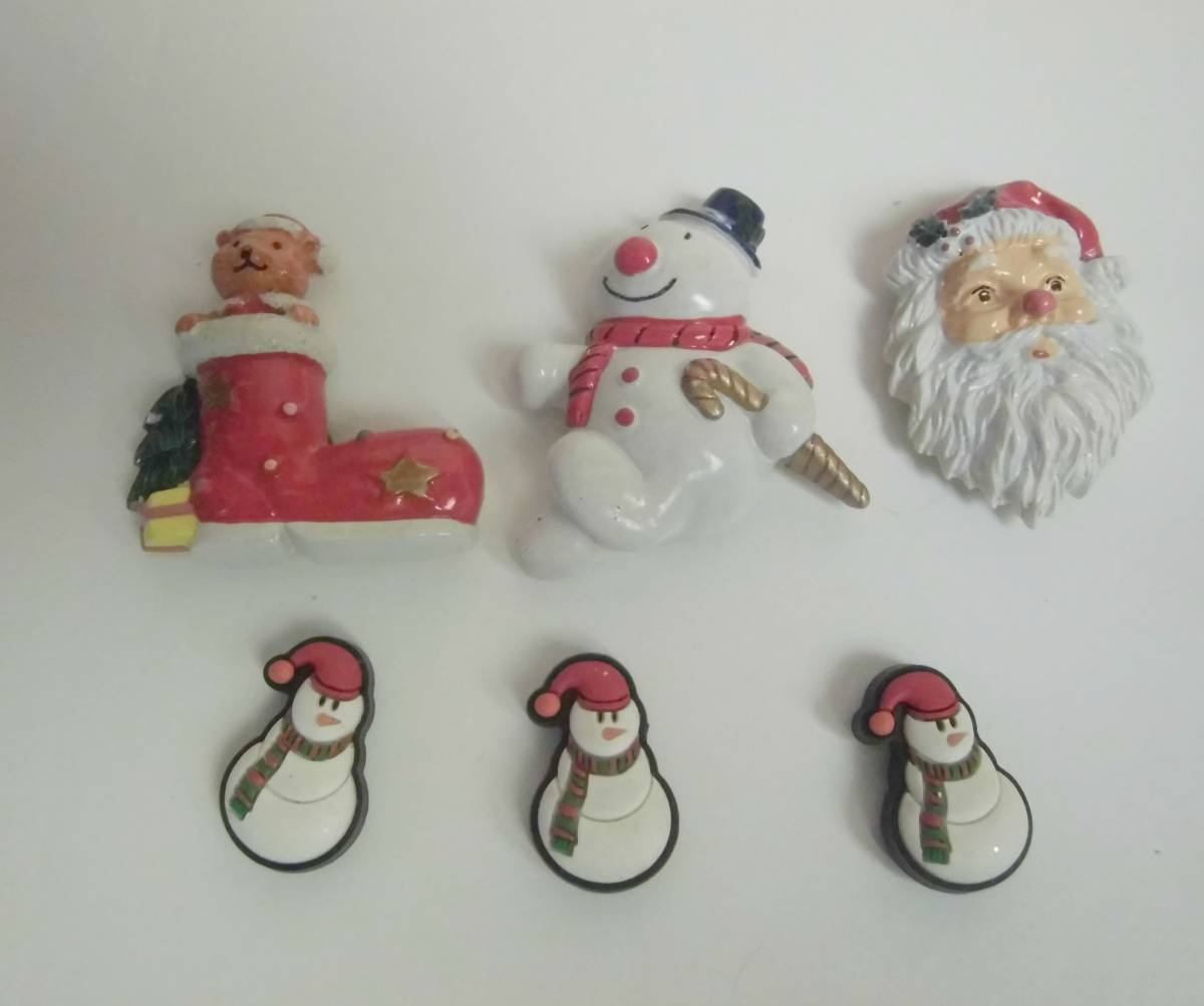 クリスマス, サンタ,雪だるま マグネット 6個拍卖