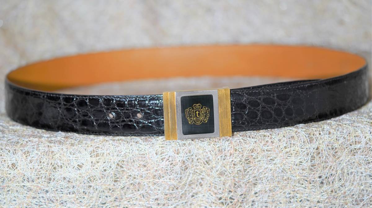 テストーニ testoni★レザー★メンズ ベルト★リアルクロコダイル 35mm拍卖