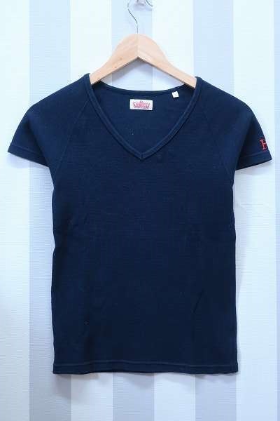 2-0099A/ハリウッドランチマーケット H刺繍 半袖VネックストレッチフライスTシャツ H.R.MARKET カットソー 送料200円拍卖