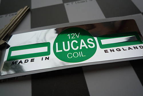 ★送料無料★LUCAS IGNITION COIL STICKER ルーカス コイル ステッカー デカール 80mm x 27mm拍卖