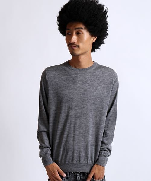 定価14300円 フリークスストア メリノウール16ゲージプルオーバーニット L拍卖