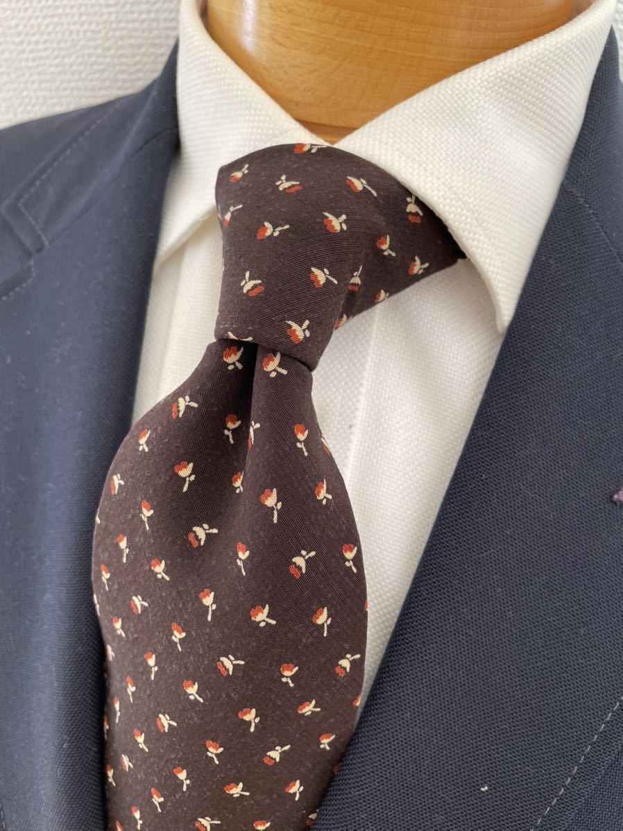 【希少】アローズ ヴィンテージネクタイ 大剣約11.5cm ウールタイ Arrow 花柄拍卖