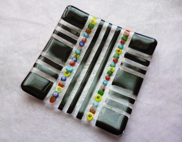 β Venetian glass ベネチアングラス 飾り皿 トレイ β 皿 小物入れ ヴェネチアン ベネチアンガラス ミルフィオリ お皿 アクセサリー入れ拍卖