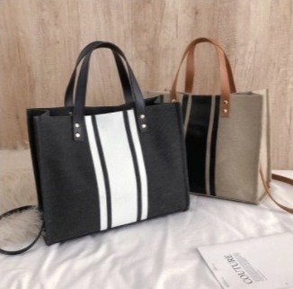 ストライプ ショルダーバッグ トートバッグ ハンドバッグ,大容量拍卖