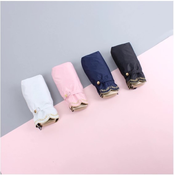 女性用ポケット付きミニレース傘,5つ折り,防水,傘,uv保護,ビニール拍卖