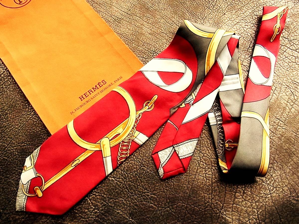 bvr4980♪良品♪最高級エルメス-パリス【入手困難スカーフ柄】ネクタイ★拍卖