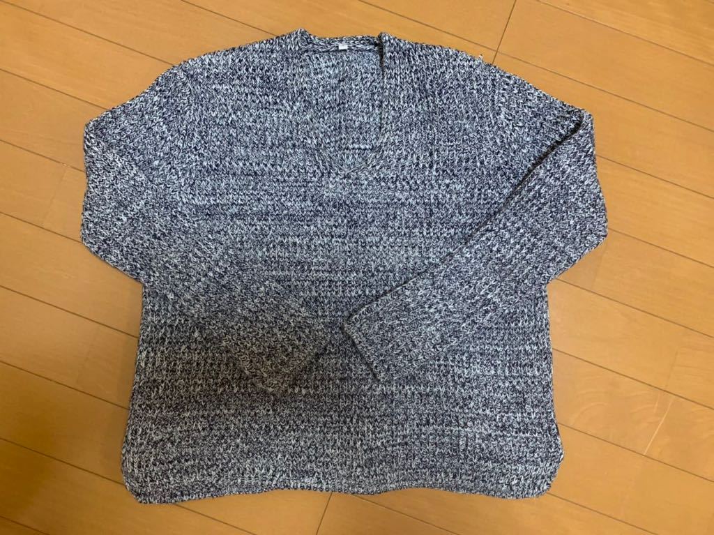 【送料無料】オーガニックコットン100% ニット Vネック 無印良品 レディース サイズS拍卖
