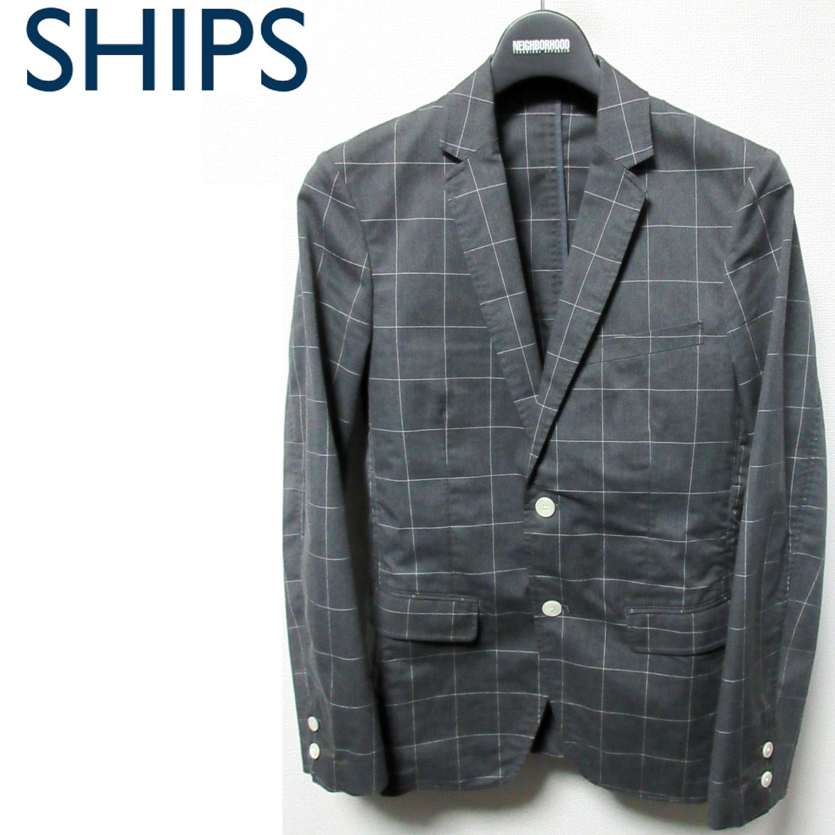 定価27,500円 SHIPS シップス COOL MAX ウィンドウペン 2B テーラードジャケット拍卖
