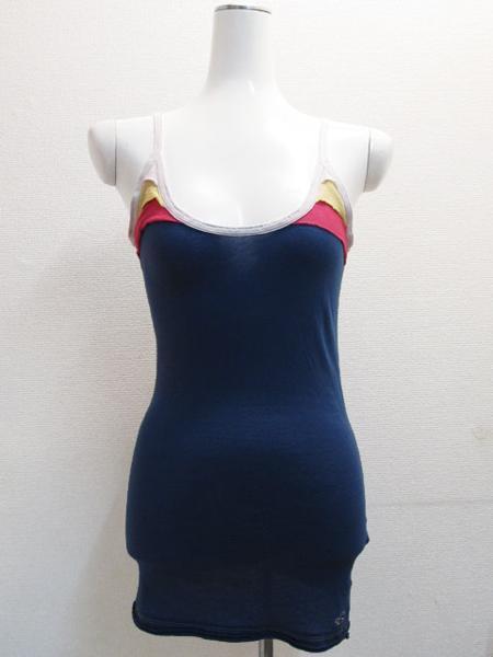 Hollister 布重ねキャミソール タンクトップTシャツ 紺ネイビー レディースM / USホリスターTee女性サマードレス拍卖