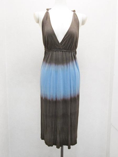 Lani グラデーションサンドレス 灰グレー×青ブルー レディースM / LAラニー女性サマードレスTシャツ拍卖