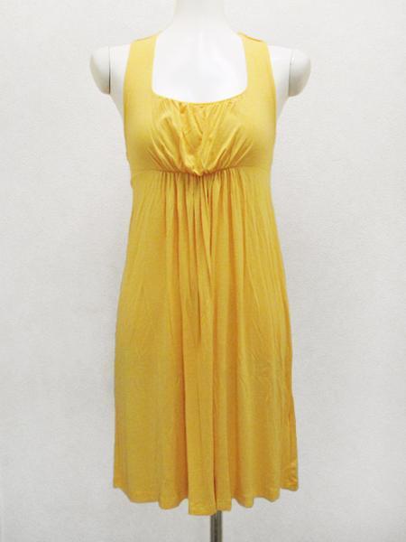 Lani 切り替えワンピース 黄色イエロー レディースS / LAラニー女性サマードレスTシャツ拍卖