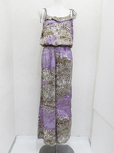 Lani ヒョウ柄 サロペット 紫パープル レディースL/ ラニー女性ハワイ拍卖