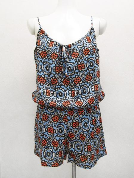 Lani ヒョウ柄ショートロンパース 青色ブルー レディースL / ラニー女性ハワイ サロペット拍卖