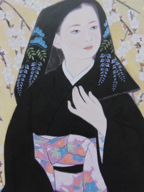 三輪良平、【早春】、希少な額装用画集より、新品額装付、状態良好、送料込み、日本人画家拍卖