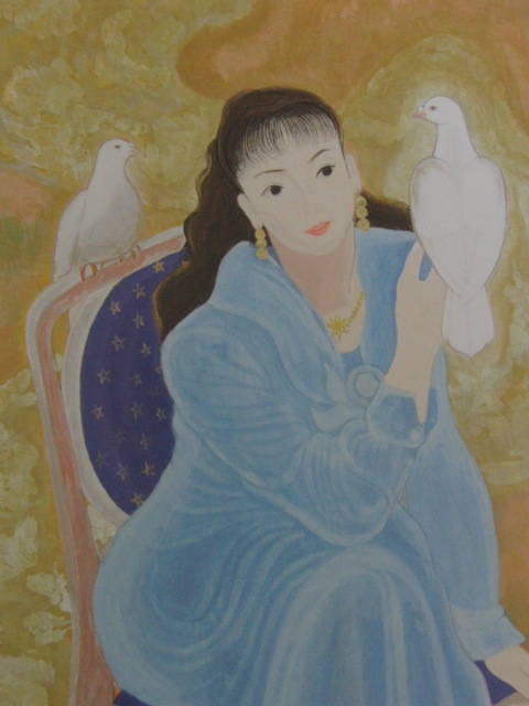 山田滋、【鳩】、希少な額装用画集より、新品額装付、状態良好、送料込み、日本人画家拍卖