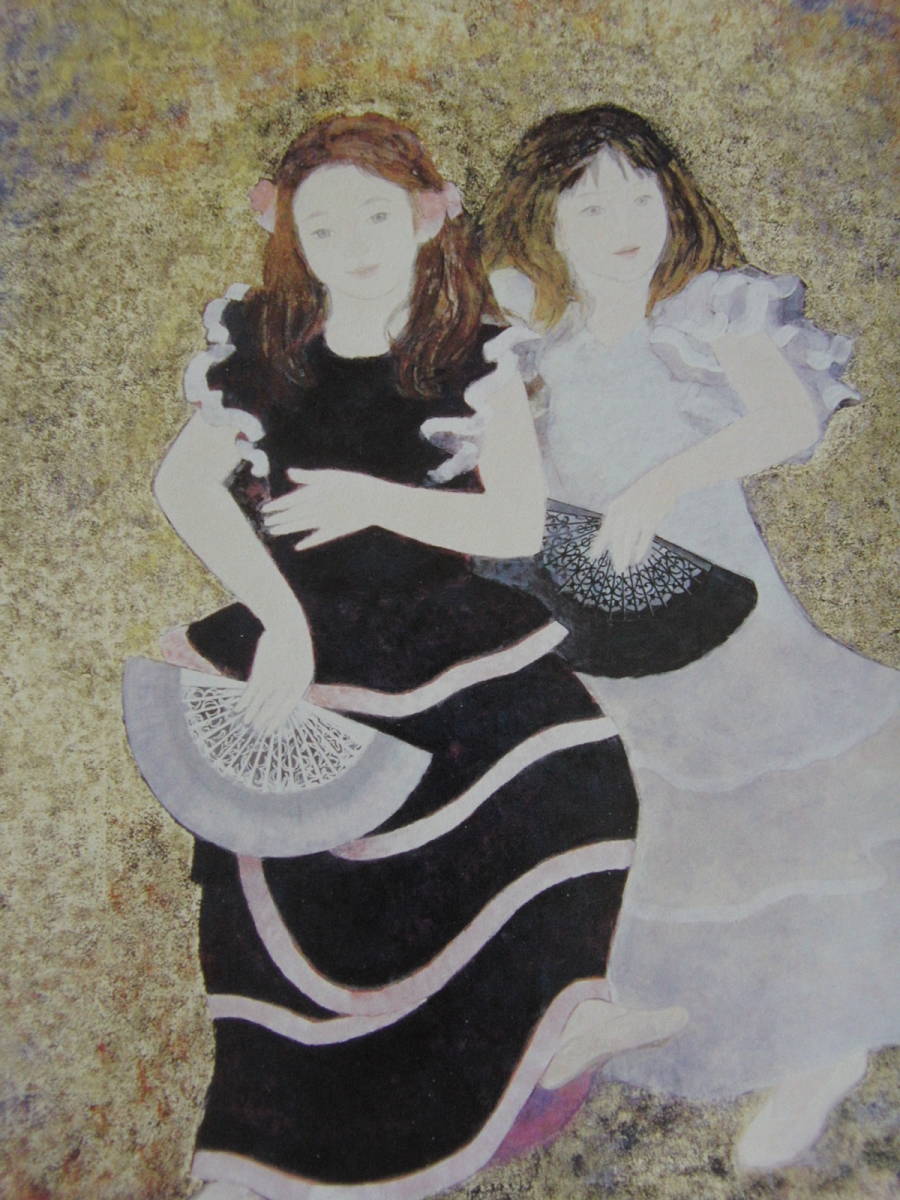 鈴木美江、【踊る】、希少な額装用画集より、新品額装付、状態良好、送料込み、日本人画家拍卖