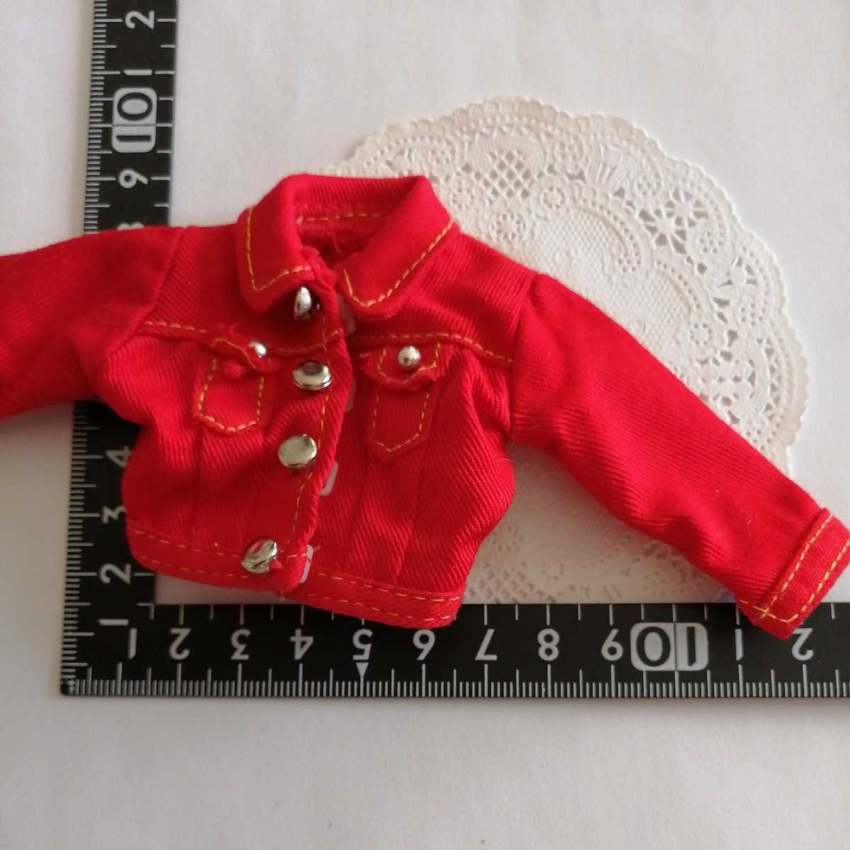 0y723 ドール用 ペッパーちゃん サイズ Gジャン 赤 ジャケット ジェニー 拍卖
