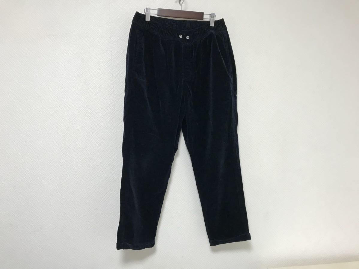 本物トゥモローランド×リデアルlidealコットンイージーワイドベロアパンツビジネススーツ旅行トラベル紺ネイビーSメンズ日本製拍卖