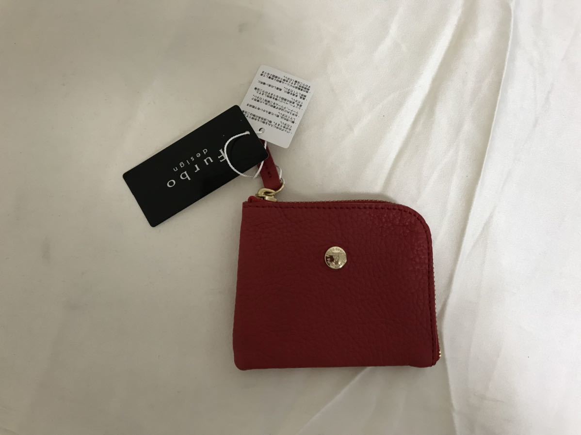 新品未使用本物フルボFURBO本革レザーL字ファスナージップコンパクト財布サイフ札入れコインケースレディースメンズ赤レッドビジネス日本製拍卖