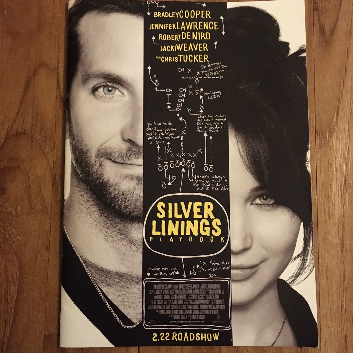 プレスシート「世界にひとつのプレイブック」ブラッドリー・クーパー ジェニファー・ローレンス ロバート・デ・ニーロ アカデミー賞拍卖