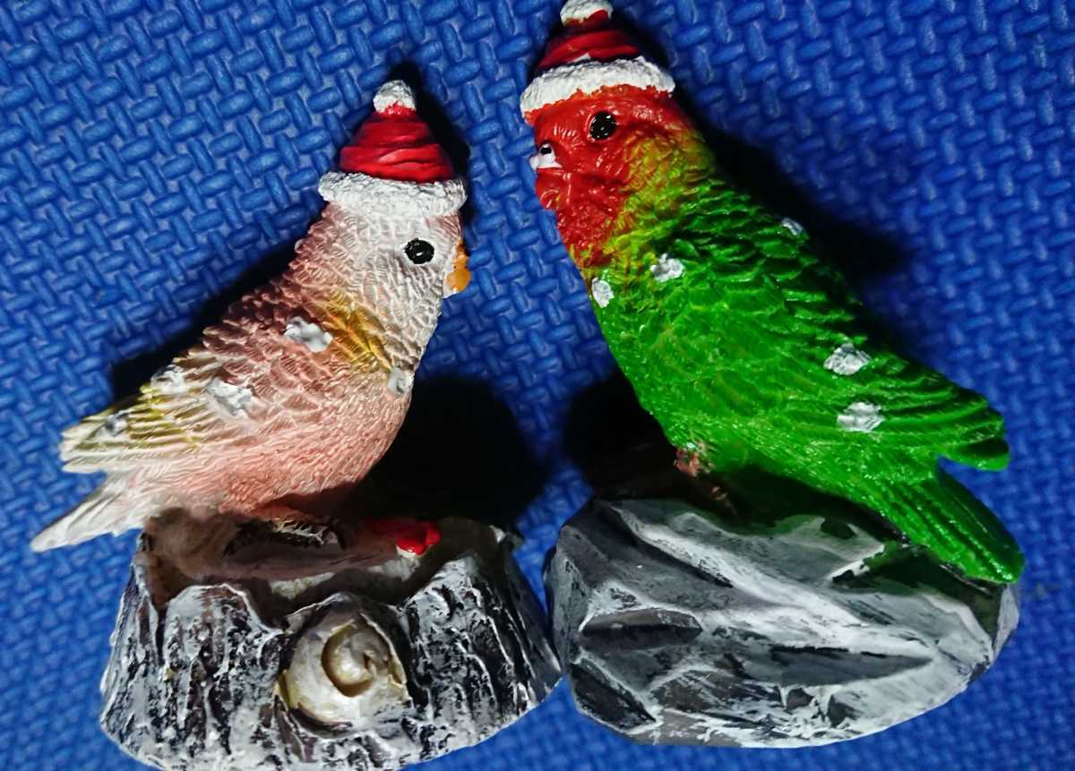 即決★リトルフレンド【クリスマス風インコ2種ペアセット】検索:小鳥フィギュアてのりフレンズ41R23コザクラインコボタンインコシマエナガ拍卖