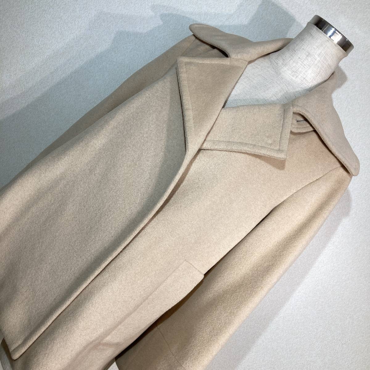 A088美品!■martiniqueマルティニーク★薄ベージュ/アンゴラウール★ジャケット■拍卖