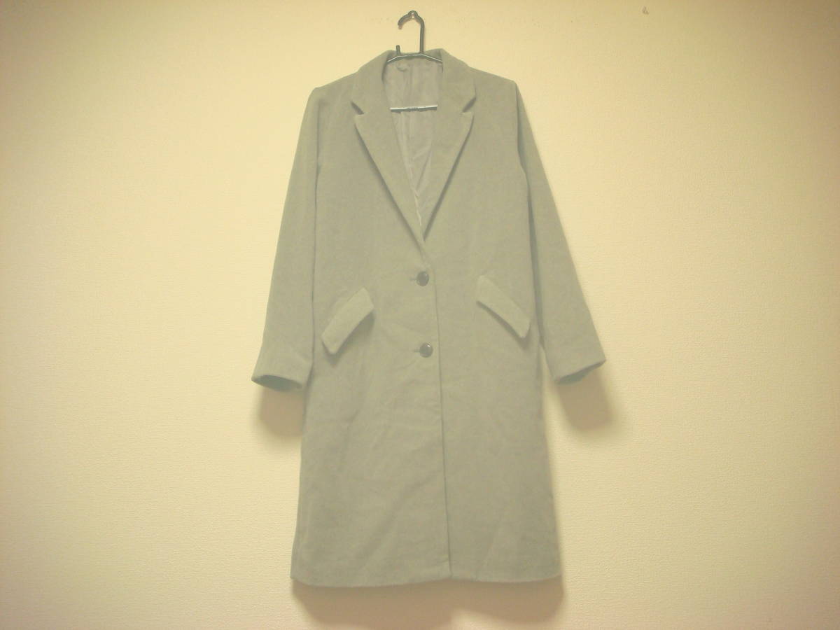 大きいサイズ 起毛 ロングコート グレー 美品 3L4L拍卖