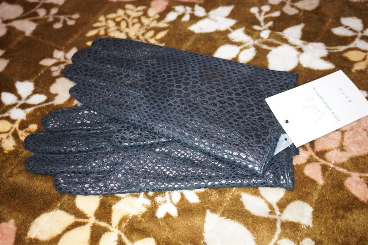 送料無料 豚革 型押しレディース革手袋 S 新品 B拍卖