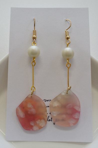 7 フックピアス ピアス アクセサリー 手作り ハンドメイド アクリルパーツ フェイクパール ピンク kgysn m1107拍卖