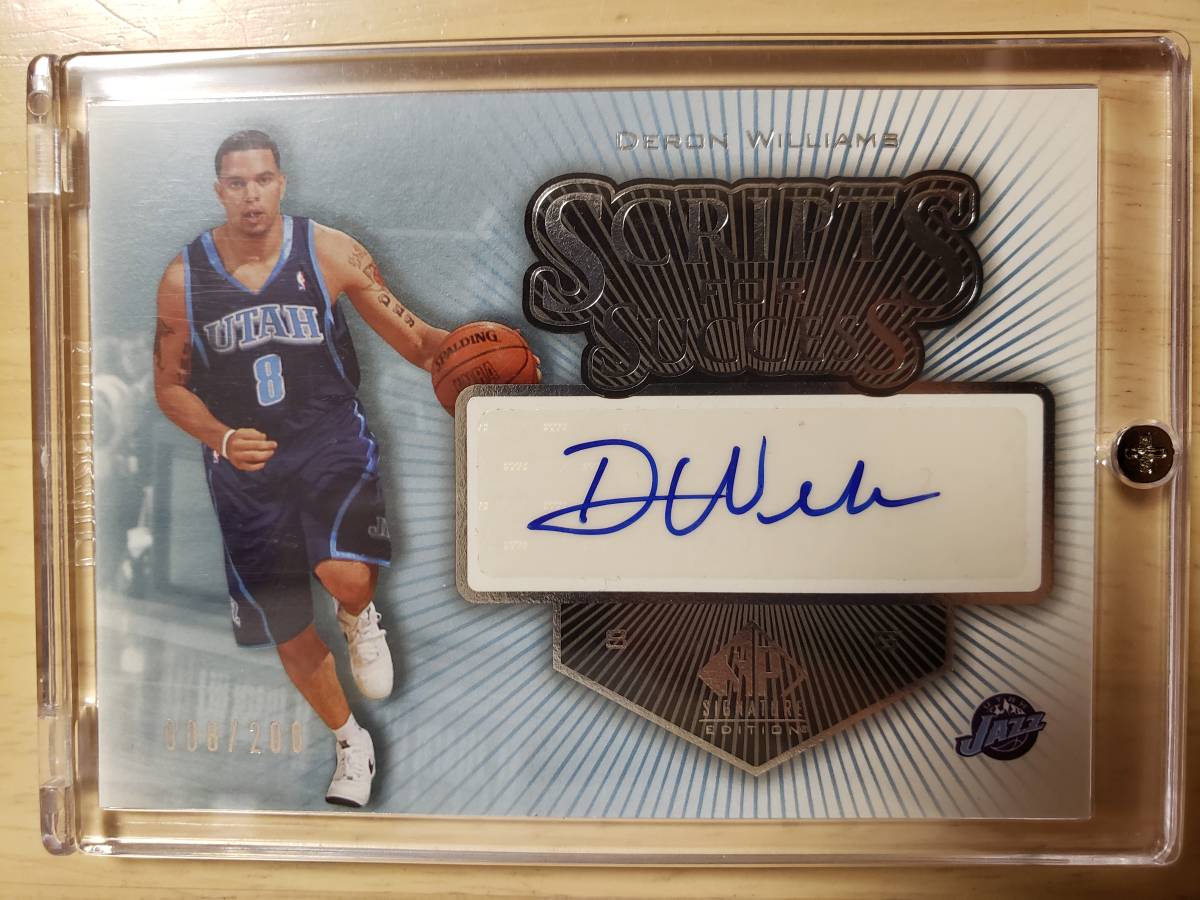 レア Rookie (Jersey# 1/1 008/200) サイン 2005 -06 UD Signature Edition DERON WILLIAMS Auto RC / デロン ウィリアムズ Autograph NBA拍卖