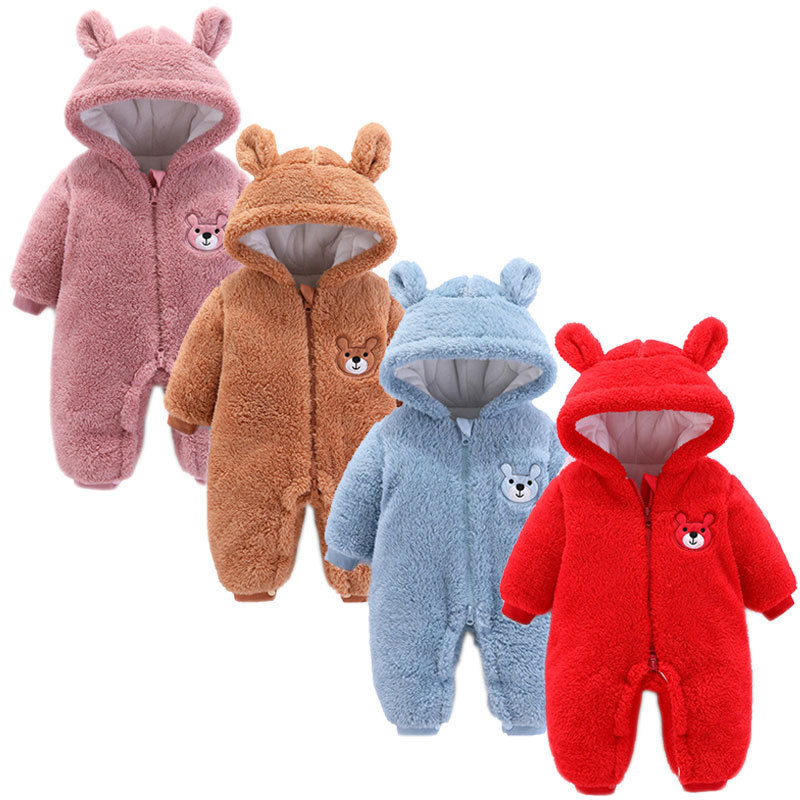 出産祝い 赤ちゃん 防寒着 ベビー服 カバーオール ロンパース 子供服 秋冬 可愛い 長袖 ベビー着ぐるみ プレゼント 新生児拍卖