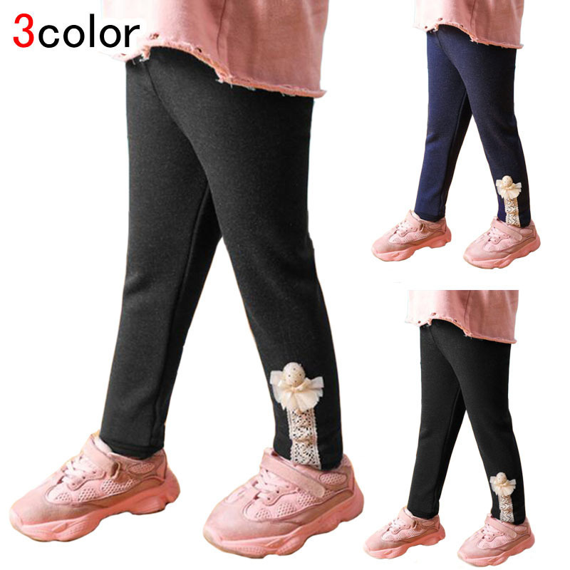 レギンスパンツ 子供服 裏起毛 レース 子供用 女の子 女児 キッズ 小学生 秋 冬拍卖