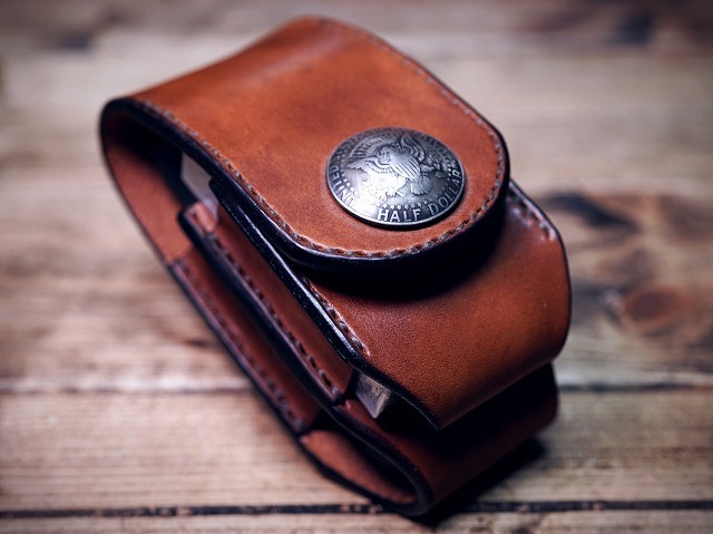 (展示品アウトレット)iQOS 3/ iQOS 3 Duoケース ハンドメイド サドルレザー アイコス3 ケース ビンテージ染めライトブラウン拍卖