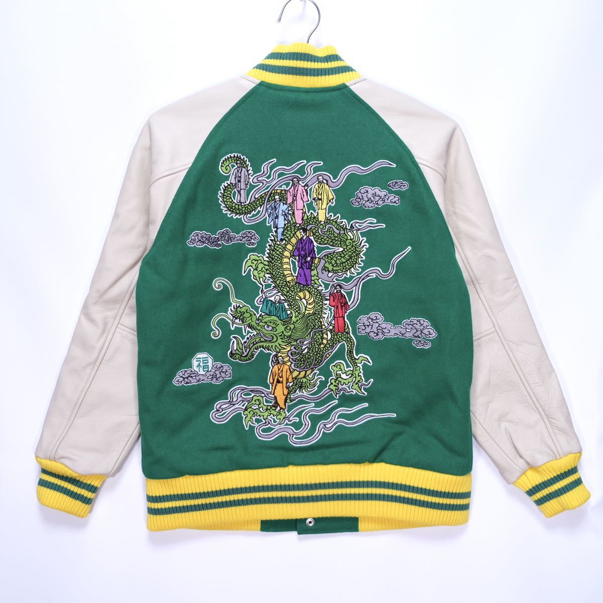 【送料無料】SUNTORY(サントリー)×笑点/飲んで、笑おう!福ジャン当たる!!/袖革スタジャン/スタジアムジャンパー/ウール/本革/刺繍/懸賞/S拍卖