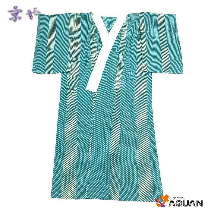 京やP039 ポリエステル 洗える長襦袢 レース白半衿付 幾何学模様 カジュアル用 紬 小紋用 身丈120 裄65 仕立て上がり 未使用 新古品拍卖