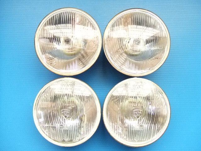 中古 マーシャルライト 丸目4灯 ヘッドライト ロービーム ハイビーム H4バルブ 旧車 145パイ ヘッドランプ 丸形 丸型 MARCHAL 当時物 sub 1拍卖
