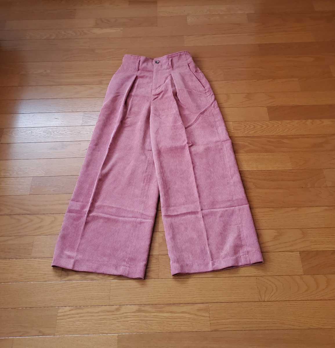 最終値下げ earth music&ecology レディース パンツ ピンク系 コーデュロイ拍卖