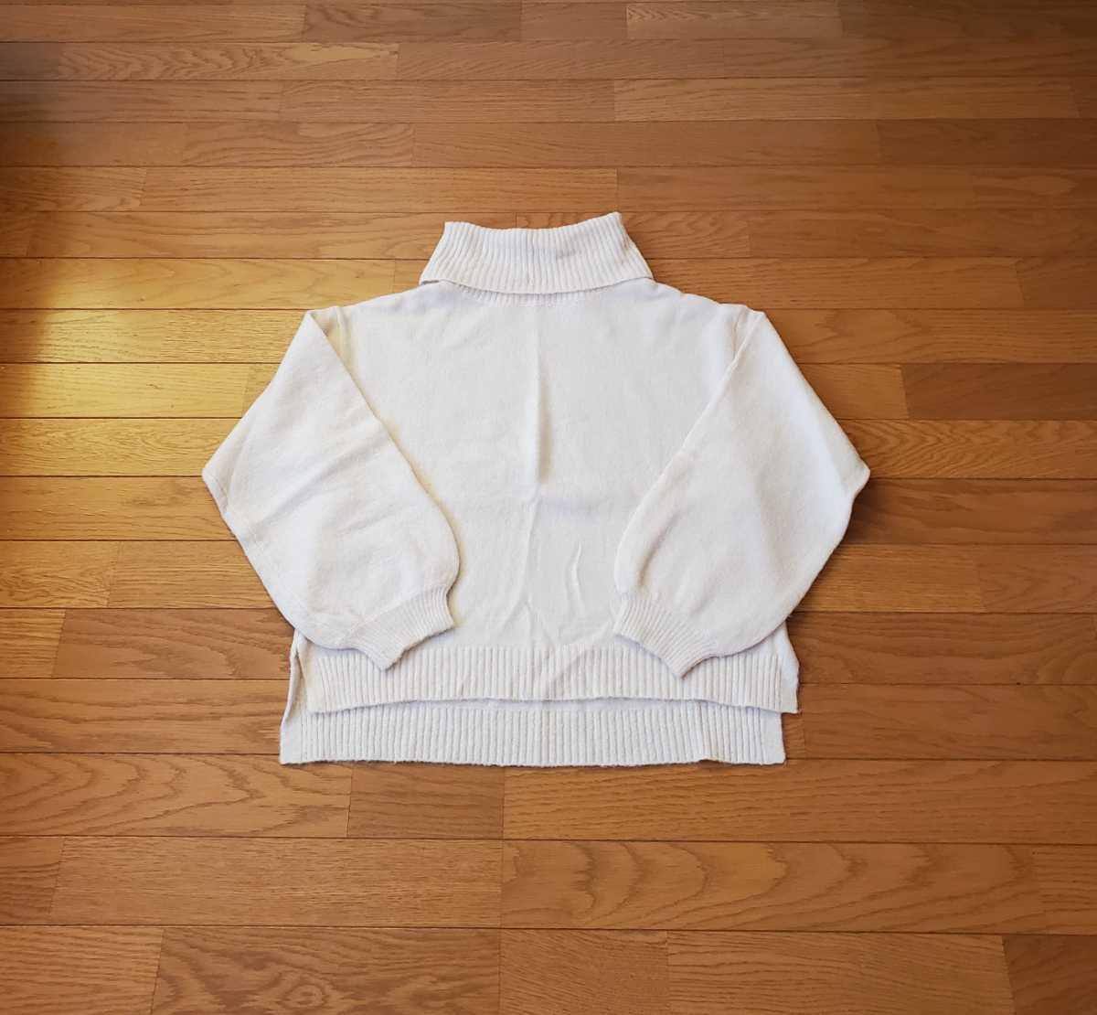 最終値下げ Samansa Mos2 esokasopo レディース タートルニットセーター ニットセーター オフホワイト系 Mサイズ拍卖