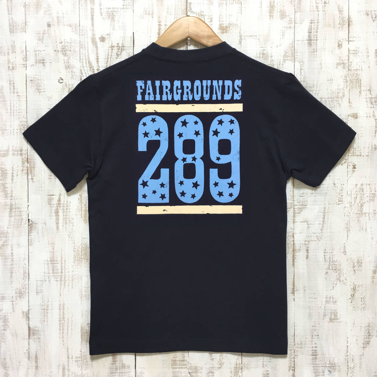 ■289 Tシャツ■ Lサイズ(ネイビーxナチュラルxライトブルー)アメ車 アメリカ フォード マスタング MUSTANG FORD拍卖