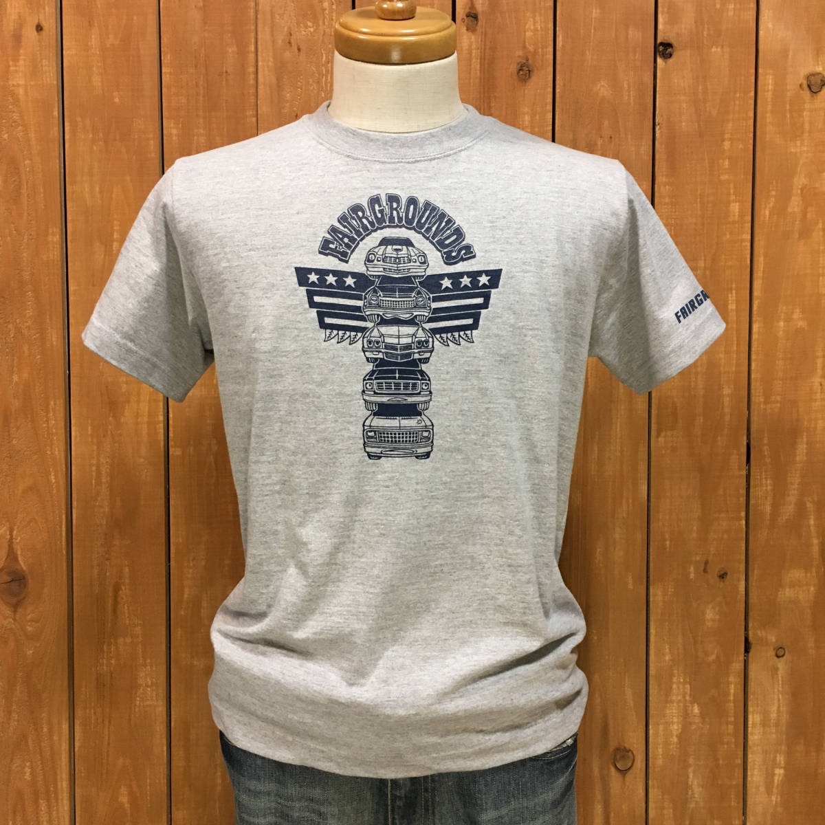 ■ BOW TIE FAMILY Tシャツ■Sサイズ(杢グレーxネイビー)アメ車 アメリカ シボレー CHEVROLET CHEVY拍卖