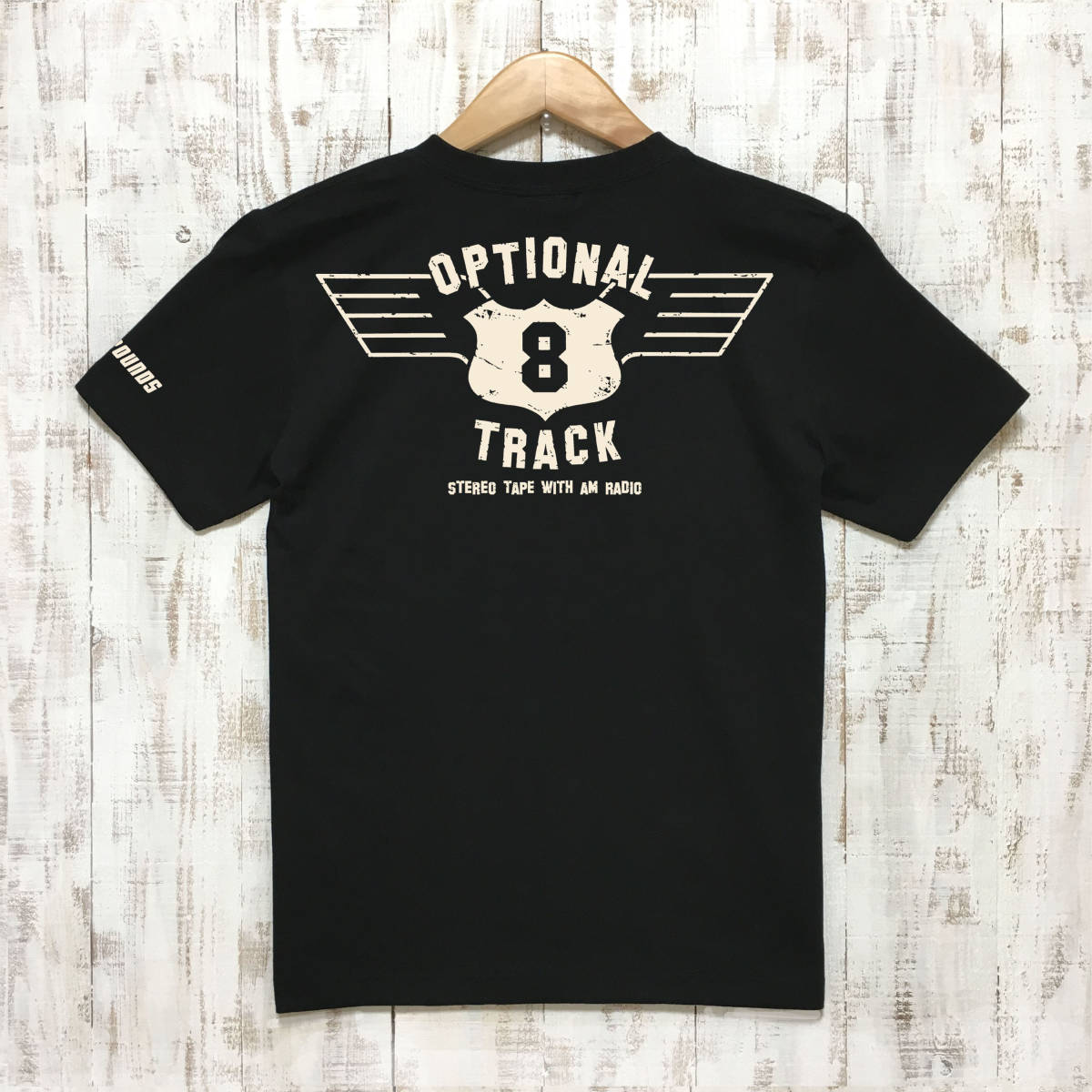 ■ OPTIONAL 8TRACK Tシャツ■XLサイズ(ブラックxナチュラル)アメ車 アメリカ シボレー ダッジ フォード モパ-拍卖