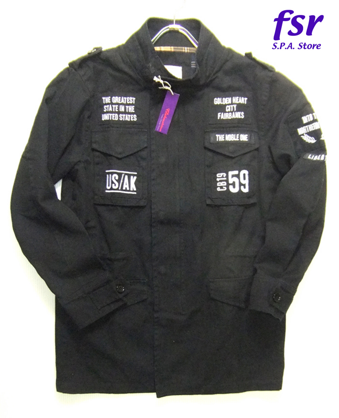 ミリタリージャケット フィールドジャケット M-65 コットンツイル 大きいサイズ XL チェックライナー 黒 Caribou CBO-0233 送料込み価格!拍卖